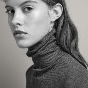 Massimo Dutti Wool Silk Ribbed Turtleneck Sweater XS 34 Heather Charcoal…